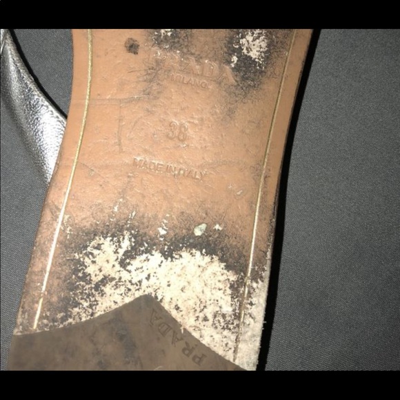 PRADA SILVER THONG SANDAL FLIP FLOP | Authentic | - Picture 3 of 7